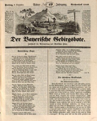 Der bayerische Gebirgsbote (Der Grenzbote) Freitag 8. Dezember 1848