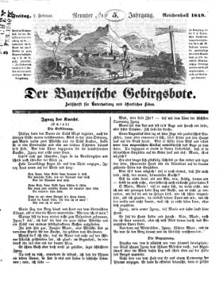 Der bayerische Gebirgsbote (Der Grenzbote) Freitag 2. Februar 1849