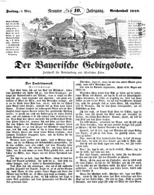 Der bayerische Gebirgsbote (Der Grenzbote) Freitag 9. März 1849