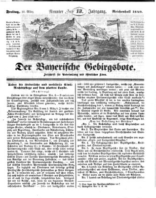 Der bayerische Gebirgsbote (Der Grenzbote) Freitag 30. März 1849