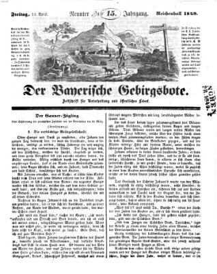 Der bayerische Gebirgsbote (Der Grenzbote) Freitag 13. April 1849