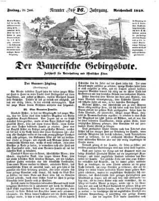 Der bayerische Gebirgsbote (Der Grenzbote) Freitag 29. Juni 1849