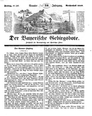 Der bayerische Gebirgsbote (Der Grenzbote) Freitag 20. Juli 1849