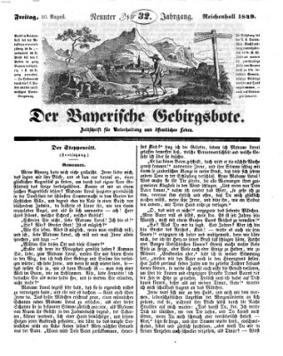 Der bayerische Gebirgsbote (Der Grenzbote) Freitag 10. August 1849