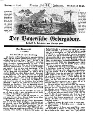 Der bayerische Gebirgsbote (Der Grenzbote) Freitag 17. August 1849