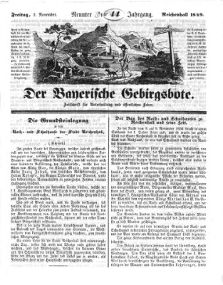 Der bayerische Gebirgsbote (Der Grenzbote) Freitag 2. November 1849