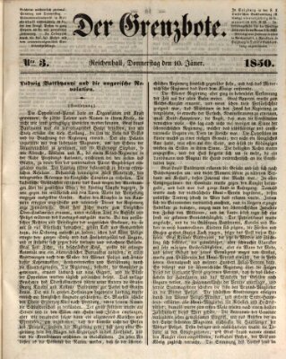 Der Grenzbote Donnerstag 10. Januar 1850