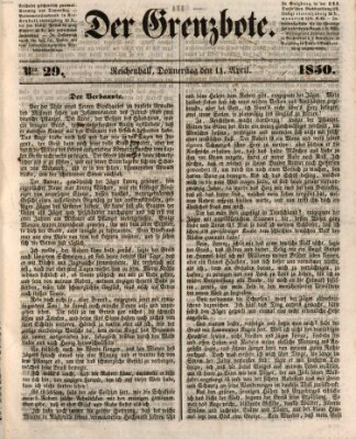 Der Grenzbote Donnerstag 11. April 1850