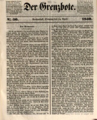 Der Grenzbote Sonntag 14. April 1850