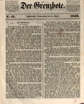 Der Grenzbote Donnerstag 18. April 1850