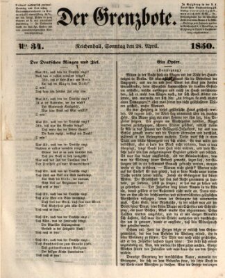 Der Grenzbote Sonntag 28. April 1850