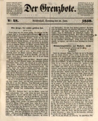 Der Grenzbote Sonntag 16. Juni 1850