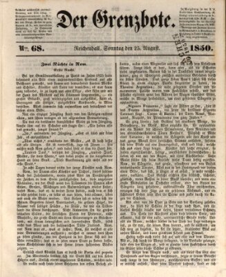Der Grenzbote Sonntag 25. August 1850