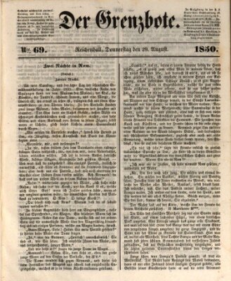 Der Grenzbote Donnerstag 29. August 1850