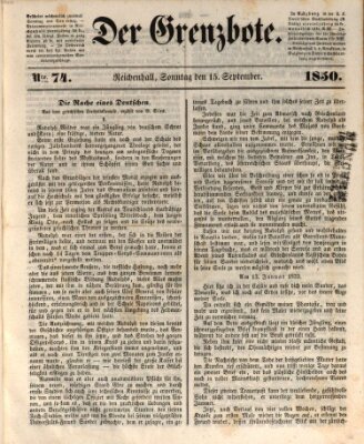 Der Grenzbote Sonntag 15. September 1850
