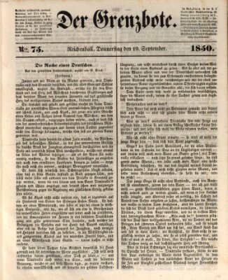 Der Grenzbote Donnerstag 19. September 1850