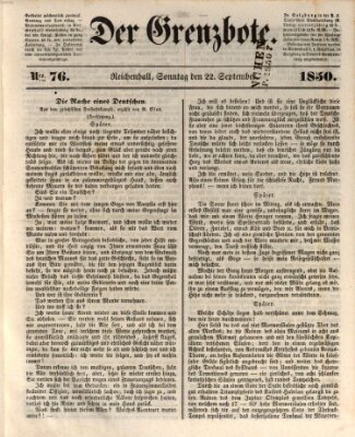 Der Grenzbote Sonntag 22. September 1850