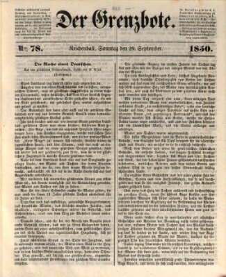 Der Grenzbote Sonntag 29. September 1850