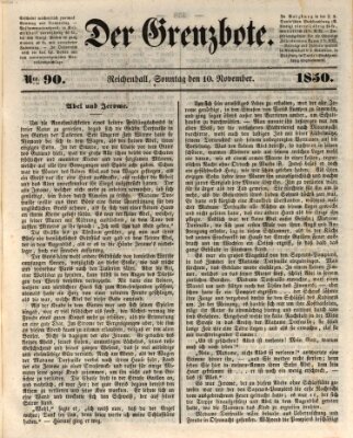 Der Grenzbote Sonntag 10. November 1850