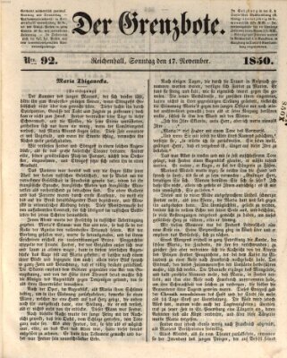 Der Grenzbote Sonntag 17. November 1850