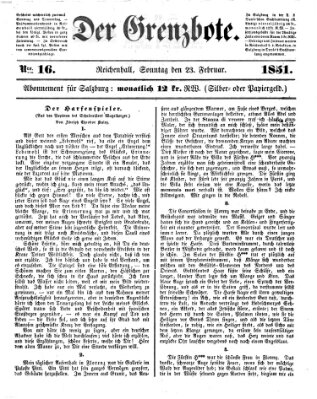 Der Grenzbote Sonntag 23. Februar 1851