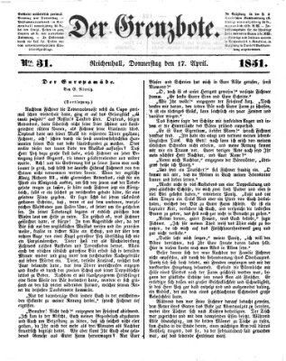 Der Grenzbote Donnerstag 17. April 1851