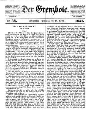 Der Grenzbote Sonntag 27. April 1851