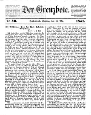 Der Grenzbote Sonntag 18. Mai 1851