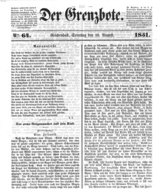 Der Grenzbote Sonntag 10. August 1851