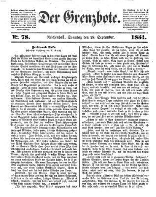 Der Grenzbote Sonntag 28. September 1851