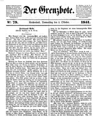 Der Grenzbote Donnerstag 2. Oktober 1851