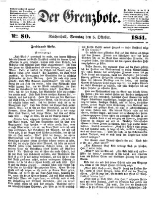 Der Grenzbote Sonntag 5. Oktober 1851