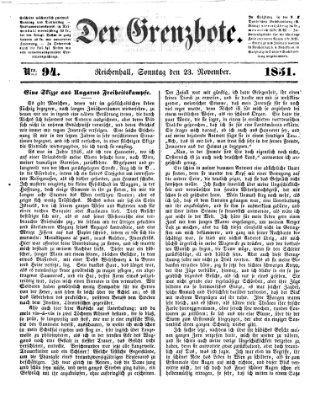 Der Grenzbote Sonntag 23. November 1851