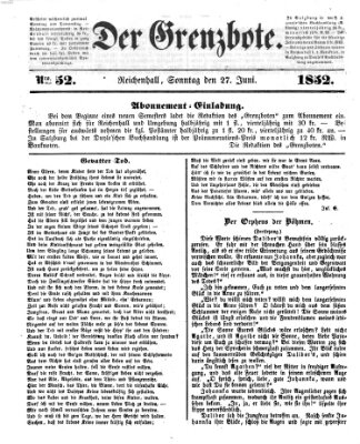 Der Grenzbote Sonntag 27. Juni 1852