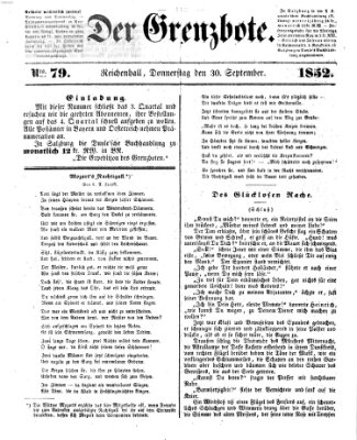 Der Grenzbote Donnerstag 30. September 1852