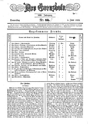 Der Grenzbote Sonntag 5. Juni 1853