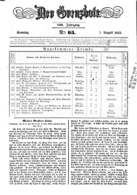 Der Grenzbote Sonntag 7. August 1853