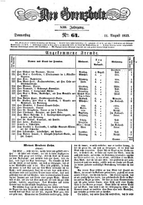 Der Grenzbote Donnerstag 11. August 1853