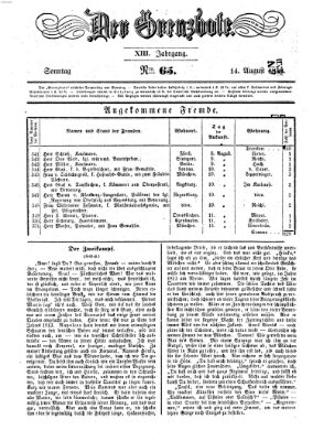 Der Grenzbote Sonntag 14. August 1853