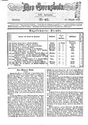 Der Grenzbote Sonntag 21. August 1853