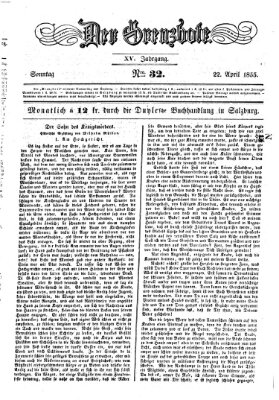 Der Grenzbote Sonntag 22. April 1855