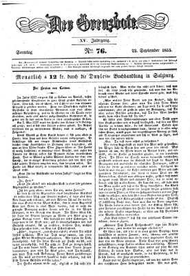 Der Grenzbote Sonntag 23. September 1855