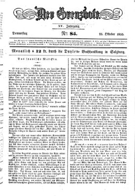 Der Grenzbote Donnerstag 25. Oktober 1855