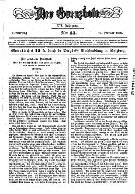 Der Grenzbote Donnerstag 14. Februar 1856