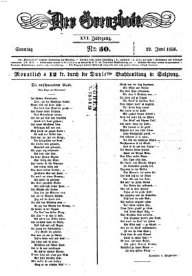 Der Grenzbote Sonntag 22. Juni 1856