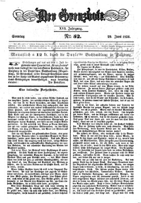 Der Grenzbote Sonntag 29. Juni 1856