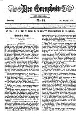 Der Grenzbote Sonntag 10. August 1856