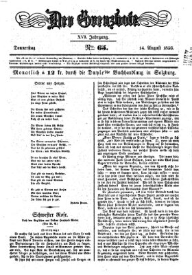 Der Grenzbote Donnerstag 14. August 1856