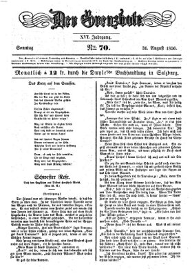 Der Grenzbote Sonntag 31. August 1856