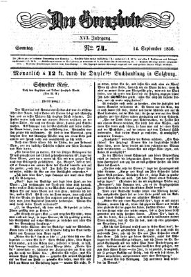 Der Grenzbote Sonntag 14. September 1856